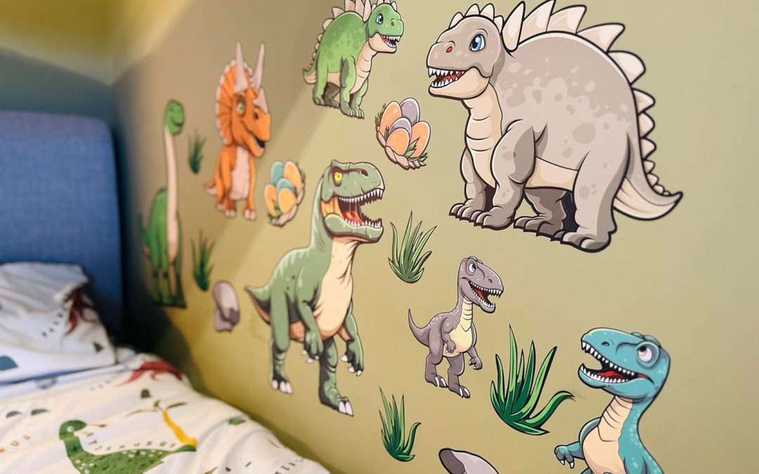 dinosaur fabric stickers on Amazon